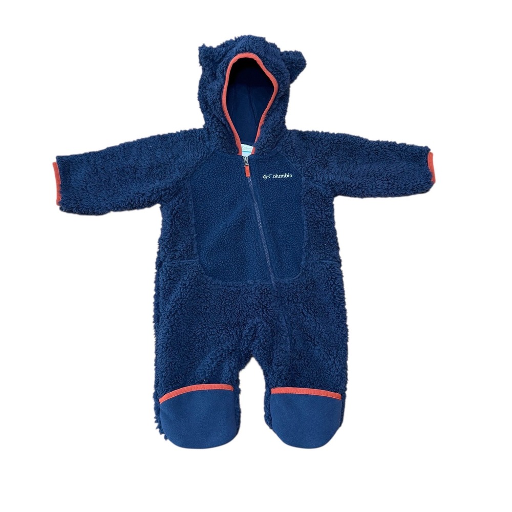 Columbia Foxy Baby Sherpa Fleece Bear Bunting Snowsuit Navy 3-6‎ Months